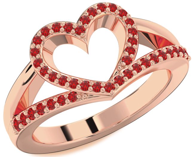 Ruby Rose Gold Heart Ring