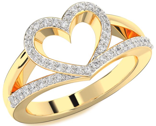 Diamond Gold Heart Ring