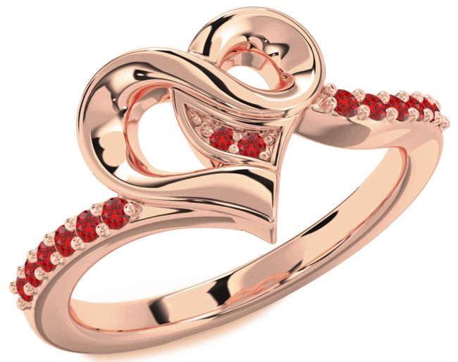 Ruby Rose Gold Heart Ring