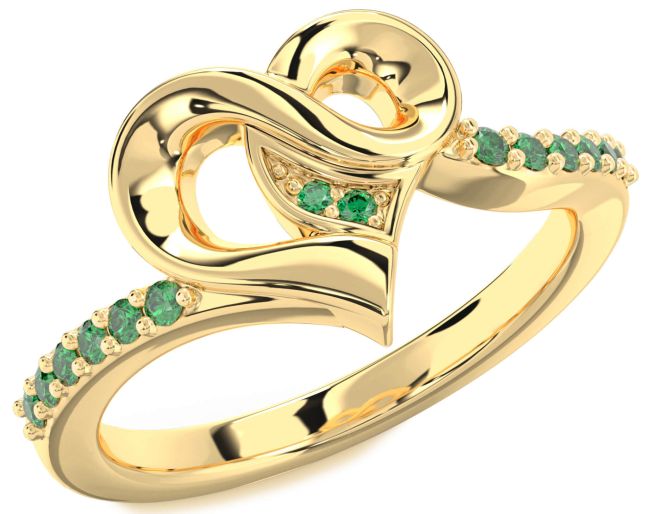 Emerald Gold Heart Ring