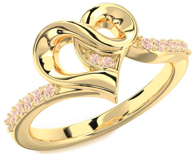 Morganite Gold Heart Ring