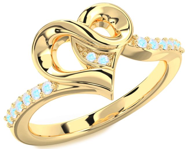Moonstone Gold Heart Ring