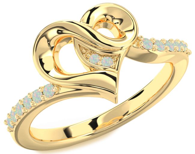 Opal Gold Heart Ring