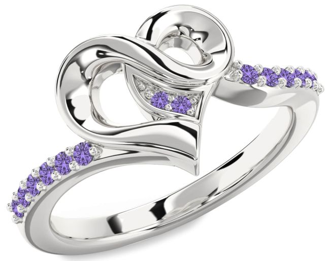 Alexandrite Platinum Heart Ring