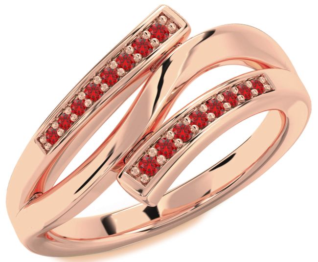 Ruby Rose Gold Round Ring