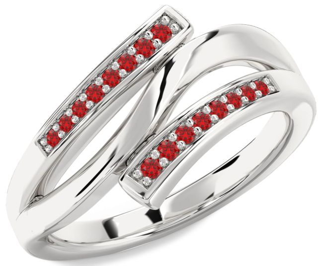 Ruby Platinum Round Ring