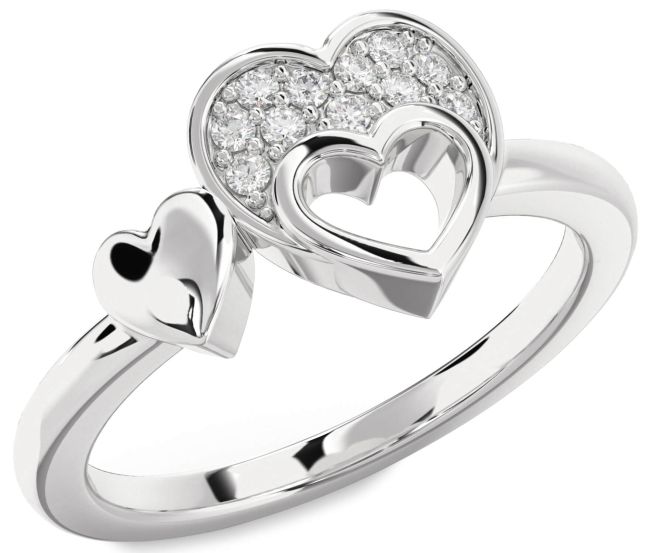 Lab Diamond Platinum Heart Ring