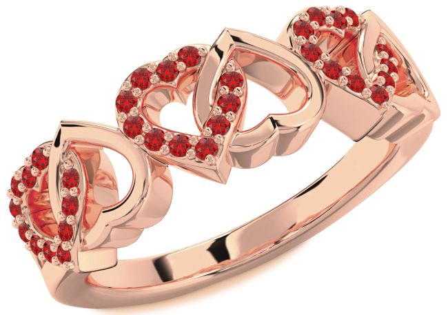 Ruby Rose Gold Heart Ring