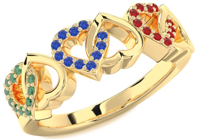 Gold Silver Heart Promise Ring
