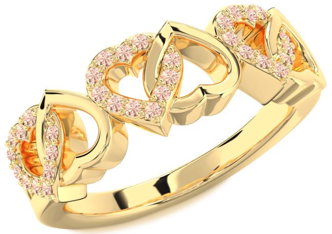 Morganite Gold Heart Ring