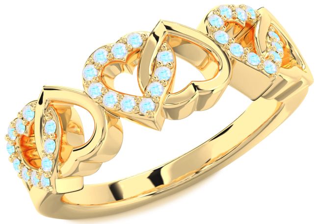 Moonstone Gold Heart Ring