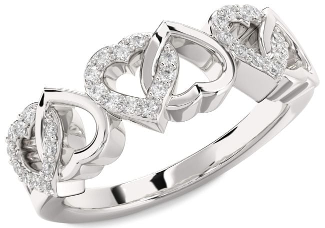 Diamond White Gold Heart Ring