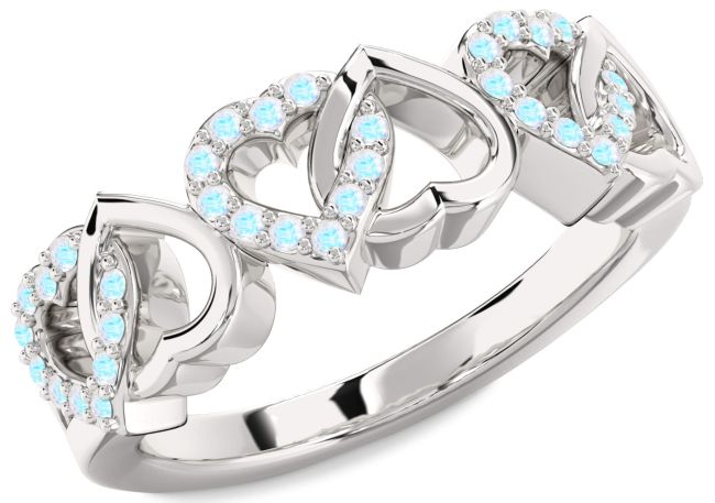 Moonstone Platinum Heart Ring