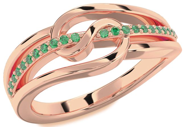 Emerald Rose Gold Infinity Ring