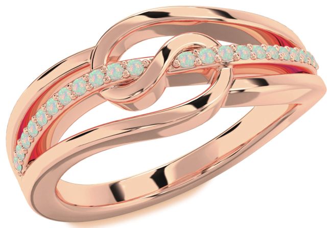 Opal Rose Gold Infinity Ring