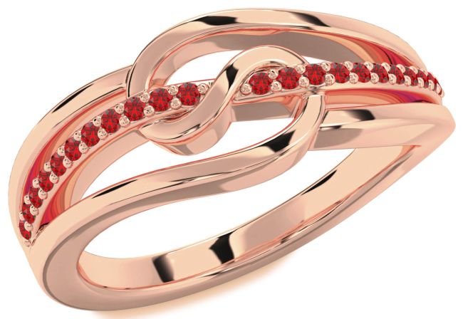 Ruby Rose Gold Silver Infinity Ring