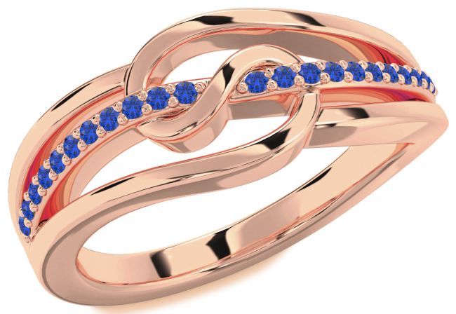 Blue Sapphire Rose Gold Infinity Ring