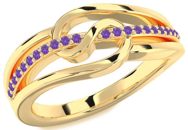 Amethyst Gold Infinity Ring