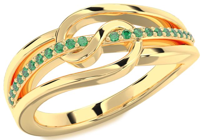 Emerald Gold Infinity Ring