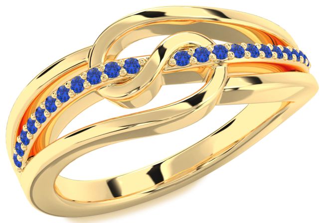 Blue Sapphire Gold Infinity Ring