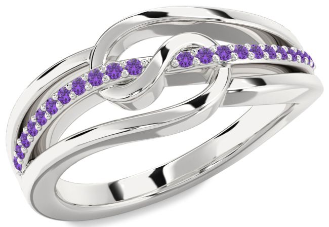 Amethyst Platinum Infinity Ring