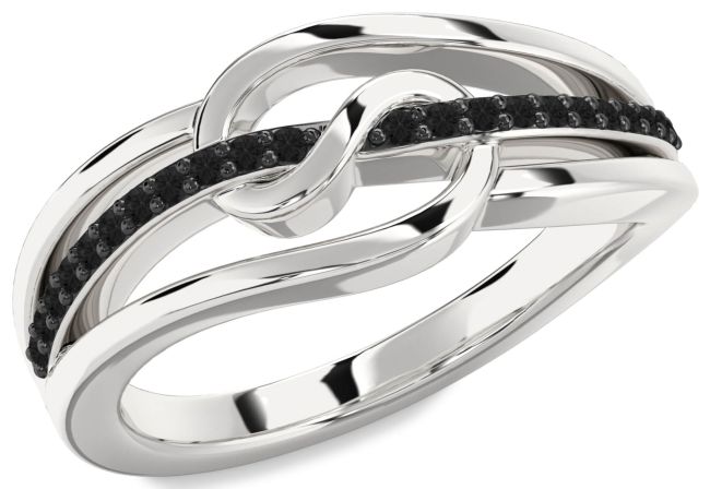 Black Diamond Platinum Infinity Ring