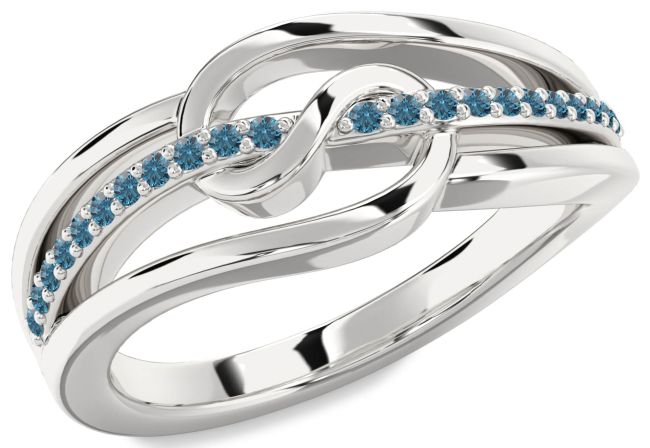 Blue Diamond Platinum Infinity Ring