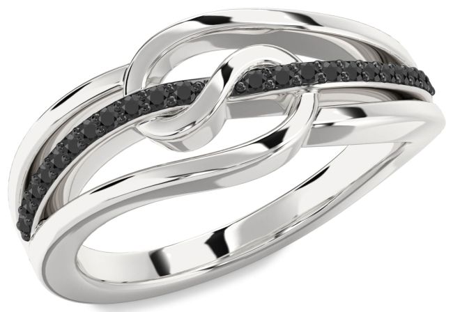 Black Onyx Platinum Infinity Ring