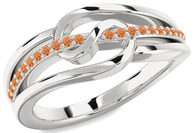 Citrine Platinum Infinity Ring
