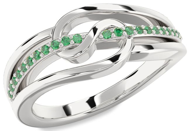 Emerald Platinum Infinity Ring
