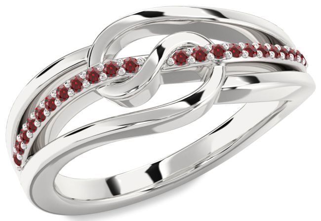 Garnet Platinum Infinity Ring