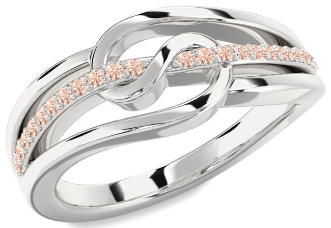 Morganite Platinum Infinity Ring