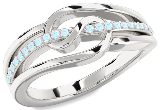 Moonstone Platinum Infinity Ring