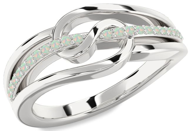 Opal Platinum Infinity Ring