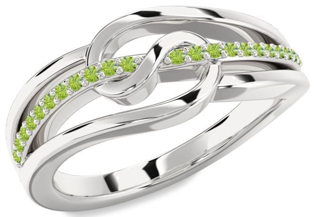 Peridot Platinum Infinity Ring