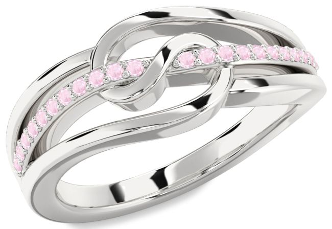 Rose Quartz Platinum Infinity Ring