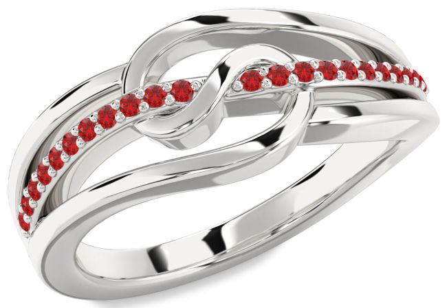 Ruby Silver Infinity Ring
