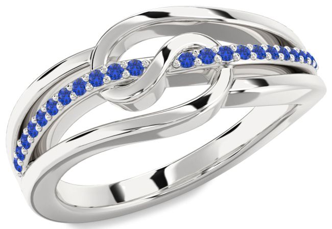 Blue Sapphire Platinum Infinity Ring