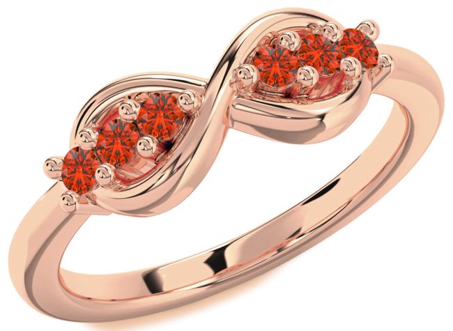 Fire Opal Rose Gold Infinity Round Ring