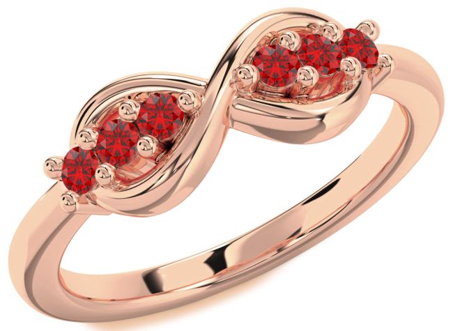 Ruby Rose Gold Infinity Round Ring
