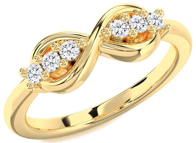 Diamond Gold Infinity Round Ring