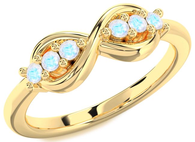 Moonstone Gold Infinity Round Ring