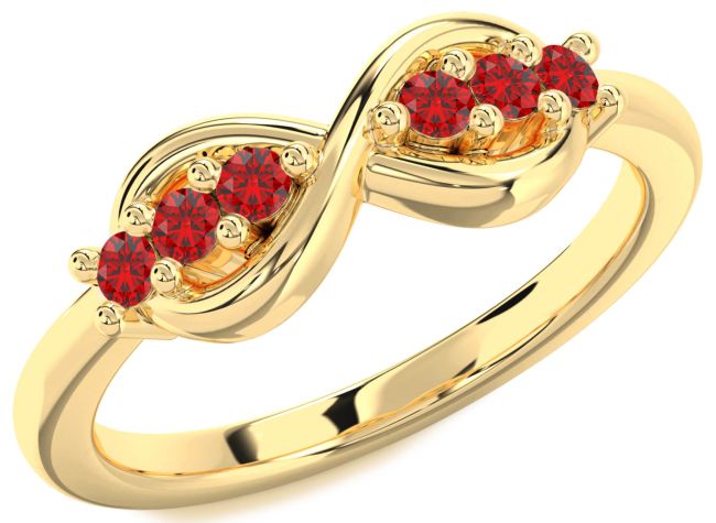 Ruby Gold Infinity Round Ring