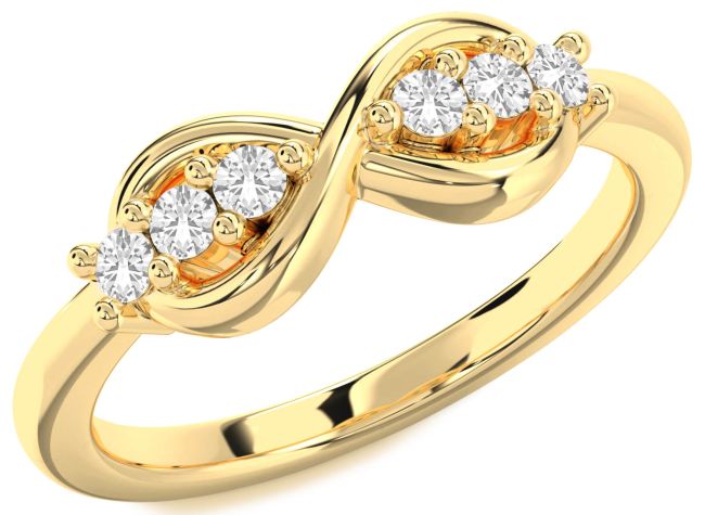 White Sapphire Gold Infinity Round Ring