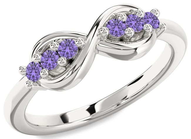 Alexandrite Silver Infinity Round Ring