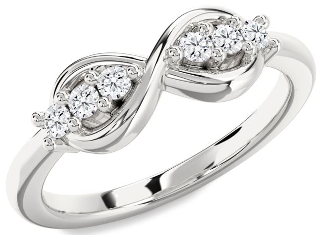Diamond White Gold Infinity Round Ring