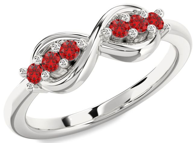 Ruby White Gold Infinity Round Ring