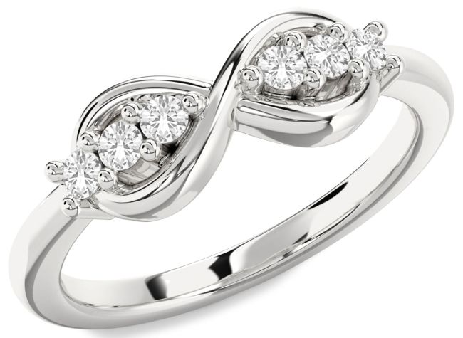 White Sapphire Silver Infinity Round Ring