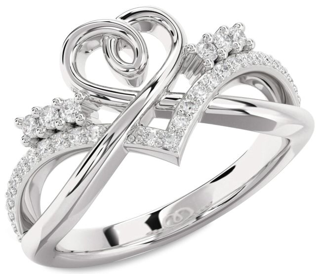 Lab Diamond Platinum Heart Ring
