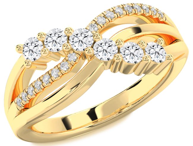 Diamond Gold Silver Infinity Round Promise Ring